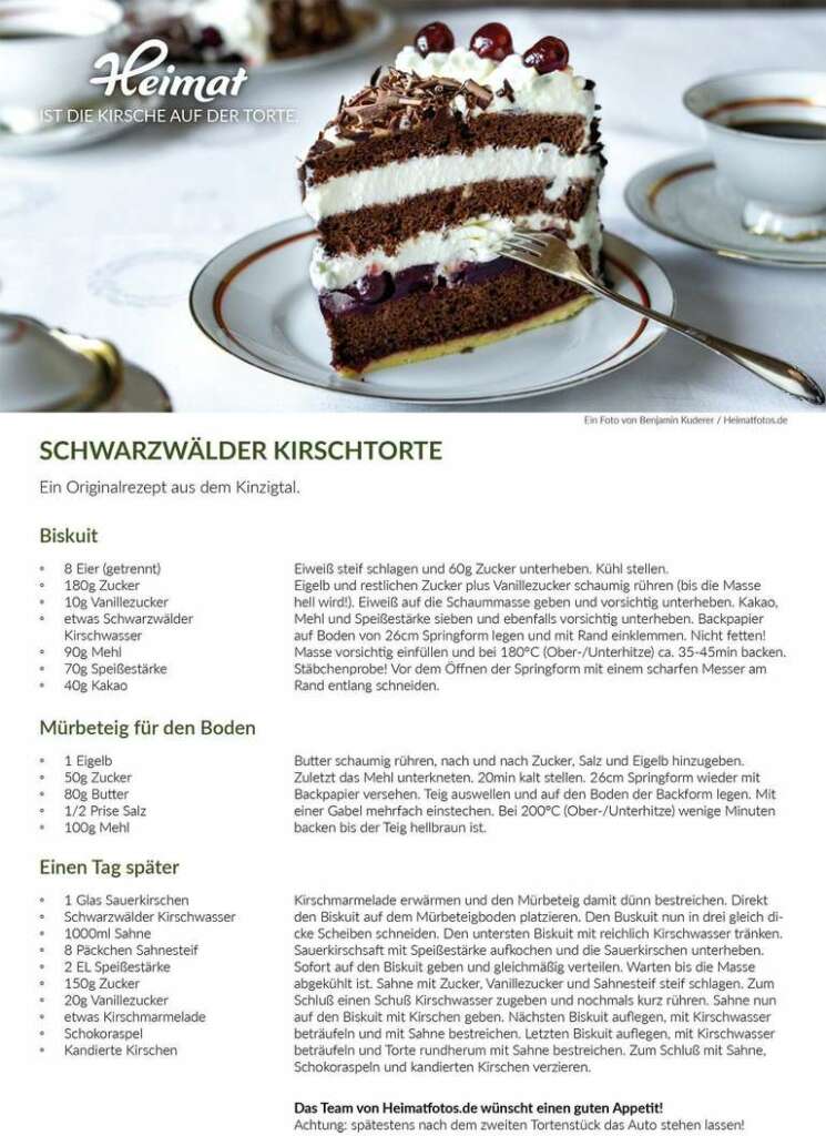 Das Rezept für die schwarzwälder Kirschtorte