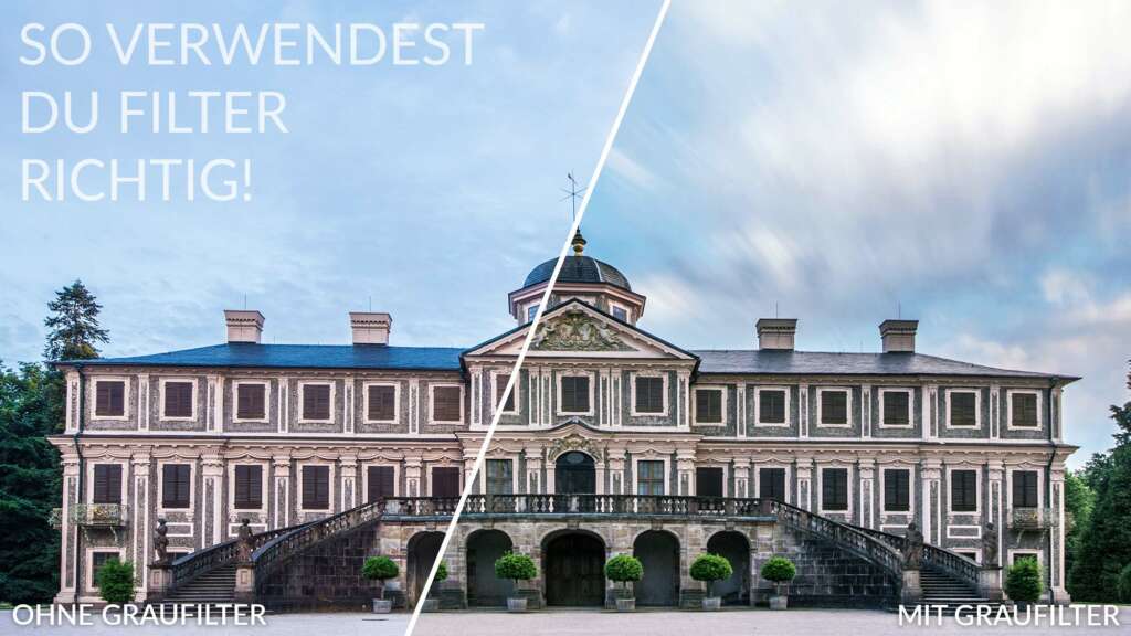 Schloss Favorit Rastatt vergleich mit oder ohne Filter (Graufilter) entsprechend als Kurz- oder Langzeitbelichtung