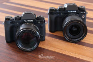 Fujifilm X-T1 und X-T2 fotografiert mit einer X-T3 für einen ISO-Vergleich. Bild mit ISO 200