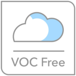 Logo VOC Free, zeigt dass in einem Produkt keine schädlichen VOCs (Flüchtige organische Verbindungen) enthalten sind