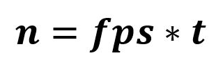Formel zur Berechnung der Anzahl der nötigen Fotos zum Rendern eines Zeitraffers mit einer bestimmten Bildrate und Laufzeit