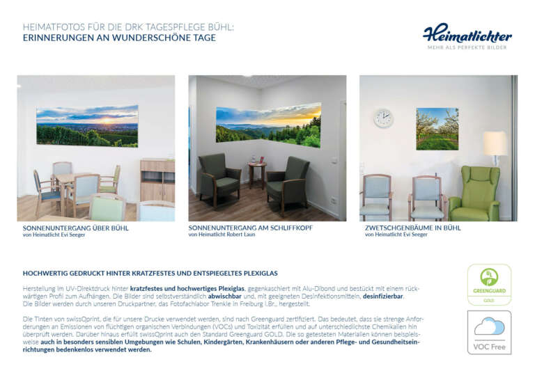 Wandbilder von Heimatfotos.de in der DRK Tagespflege Bühl - Visualisierung - Deutsches Rotes Kreuz