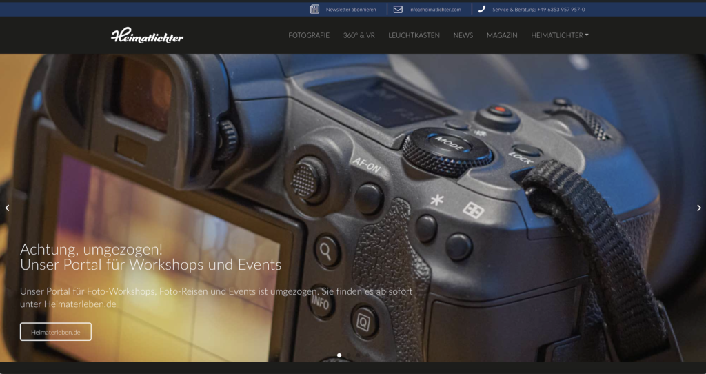 Heimatlichter Website Screenshot