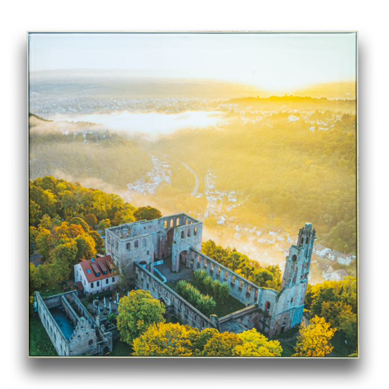 Produktbild eines Akustikbilds mit Motiv aus der Pfalz, Aluminium Keder Profil und schallabsorbierendem Schaum